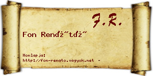 Fon Renátó névjegykártya